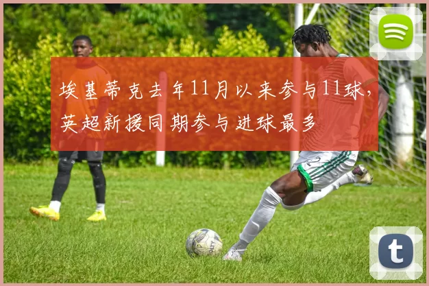 埃基蒂克去年11月以来参与11球，英超新援同期参与进球最多
